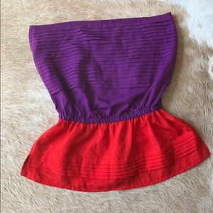 Strapless Color Block Top